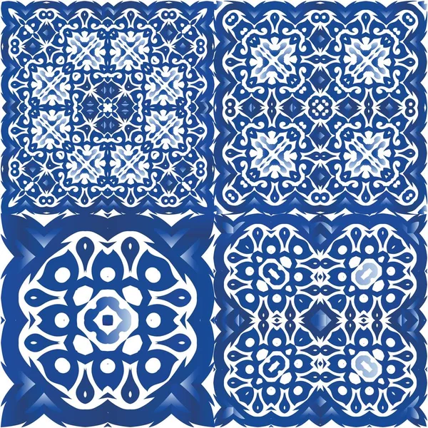 Decorative color in the traditional ceramic tiles. — Stock Vector