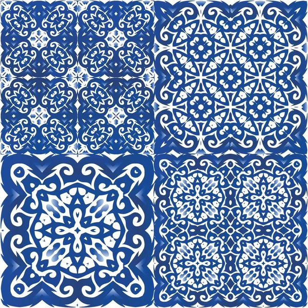 Декоративный цвет в традиционной керамической плитке . — стоковый вектор