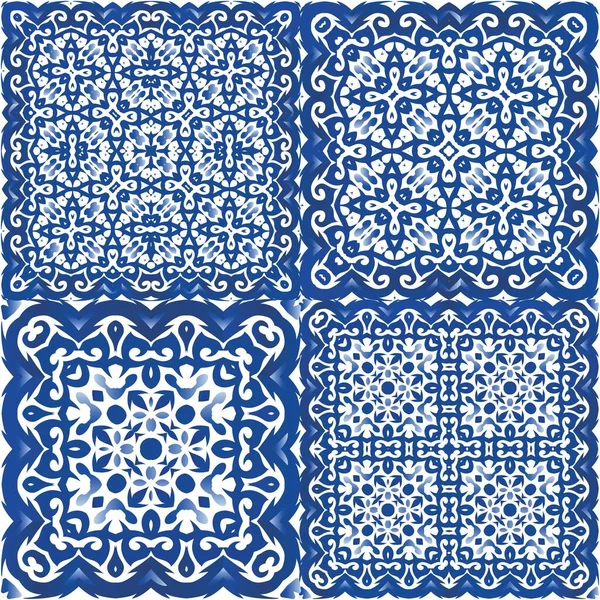 Decorative color in the traditional ceramic tiles. — Stock Vector