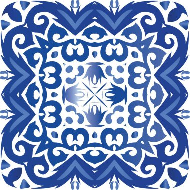 Süslü azulejo Portekiz fayansları dekor.