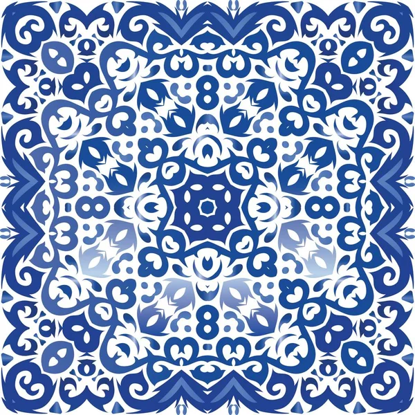 Hagyományos díszes portugál azulejo. — Stock Vector