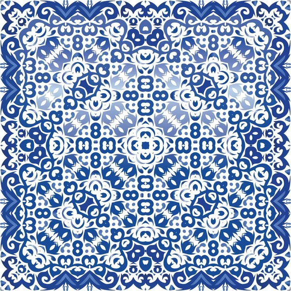 Portugisiska prydnads azulejo keramik. — Stock vektor
