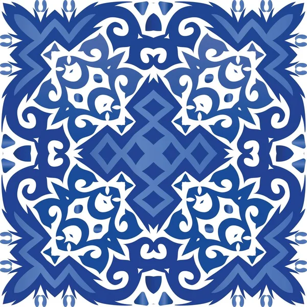 Etniczne płytki ceramiczne w portugalskim azulejo. — Wektor stockowy