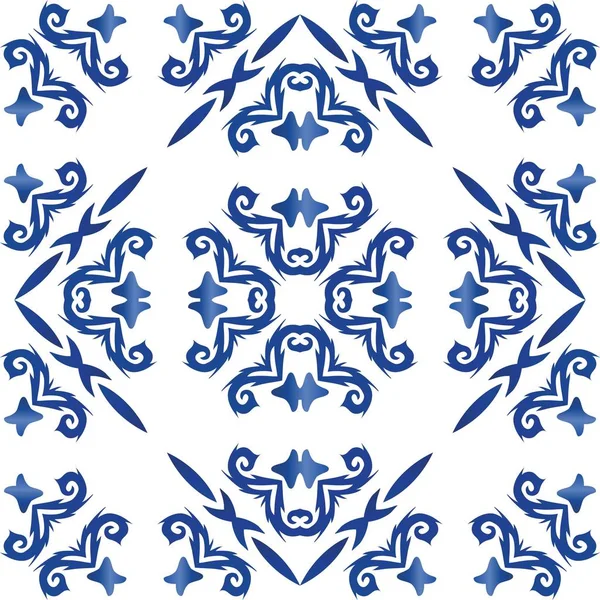 Portugalska ceramika azulejo ozdobna. — Wektor stockowy