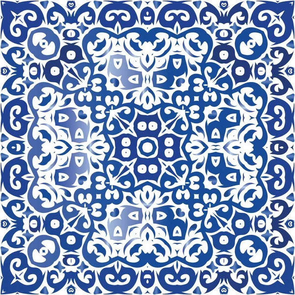 Azulejo antiguo azulejos patchwork . — Vector de stock