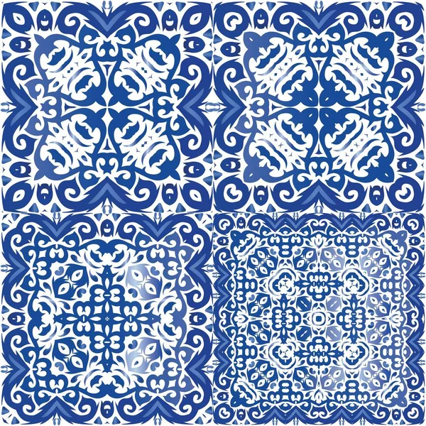 Ceramic tiles azulejo portugal. — Stock Vector