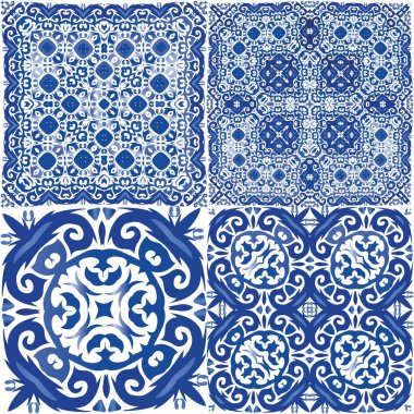 Süslü azulejo Portekiz fayansları dekor.
