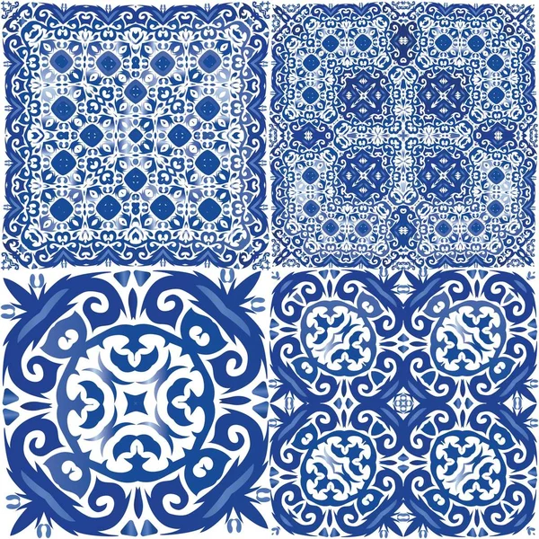 Prydnads azulejo portugal kakel inredning. — Stock vektor