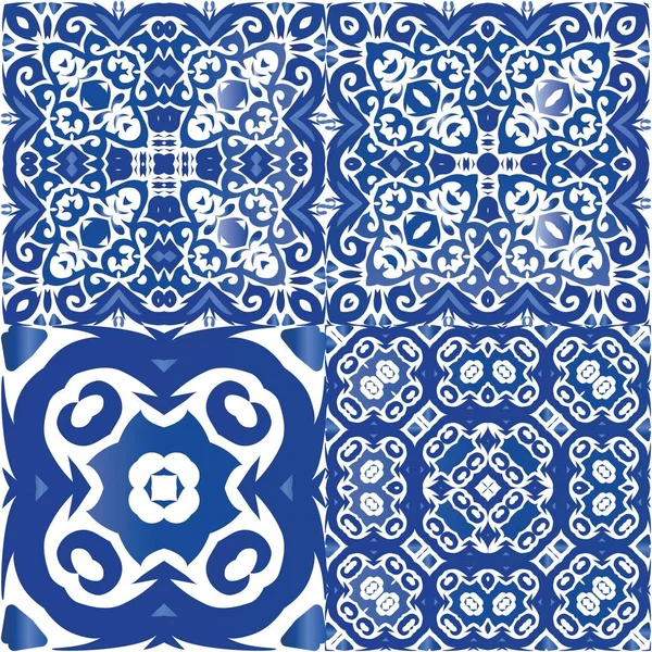 Keramik Ornamental Portugis . - Stok Vektor