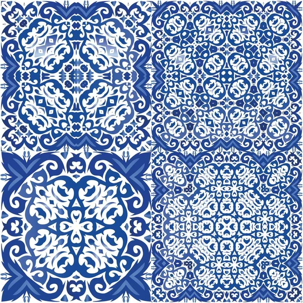 Płytki ceramiczne azulejo portugal. — Wektor stockowy