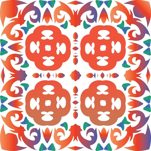 Этническая Керамическая Плитка Мексиканской Талавере Геометрический Дизайн Векторная Бесшовная Текстура — стоковый вектор