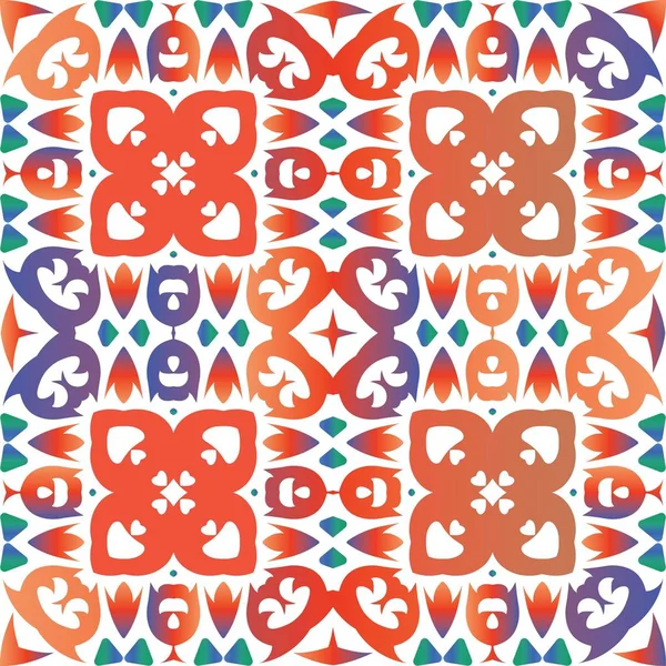 Azulejos Antiguos Adornados Talavera Mexico Tema Patrón Sin Costura Vectorial — Vector de stock