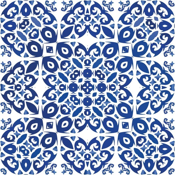 Azulejo Decorativo Azulejos Portugal Decoração Design Elegante Conceito Padrão Sem — Vetor de Stock