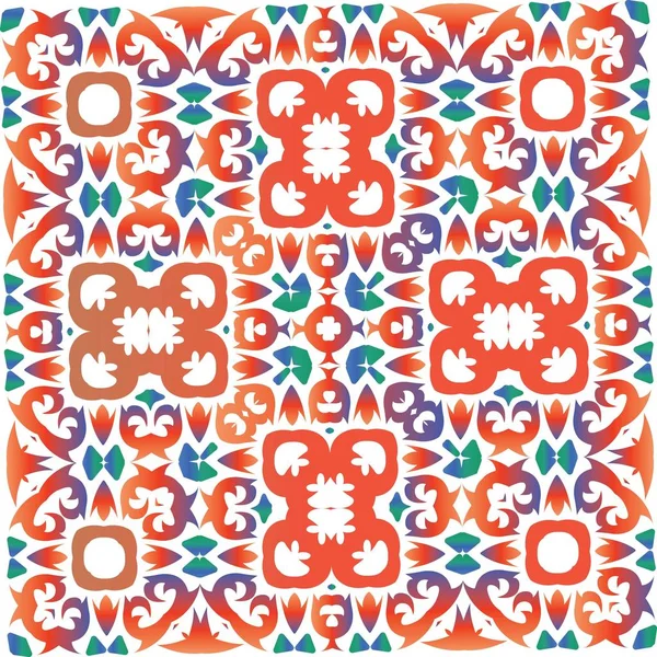 Мексиканская Винтажная Плитка Талавера Векторный Бесшовный Шаблон Темы Цветной Дизайн — стоковый вектор