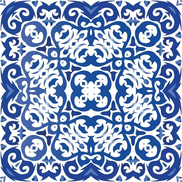 Dekorative Farbe Keramik Azulejo Fliesen Vektor Nahtlose Mustervorlage Farbiges Design — Stockvektor