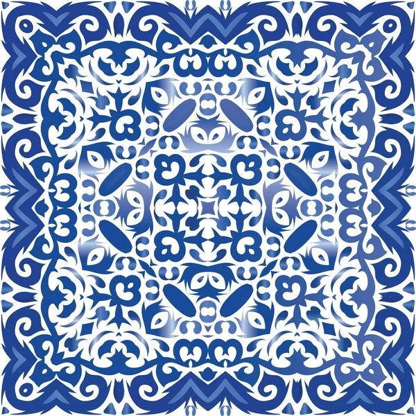 Dekoratív Színű Kerámia Azulejo Csempe Kreatív Tervezés Vektor Zökkenőmentes Minta — Stock Vector
