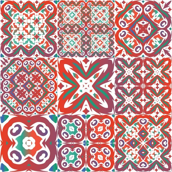 Talavera Mexicana Ornamentada Tradicional Colección Patrones Sin Costura Vectores Diseño — Vector de stock