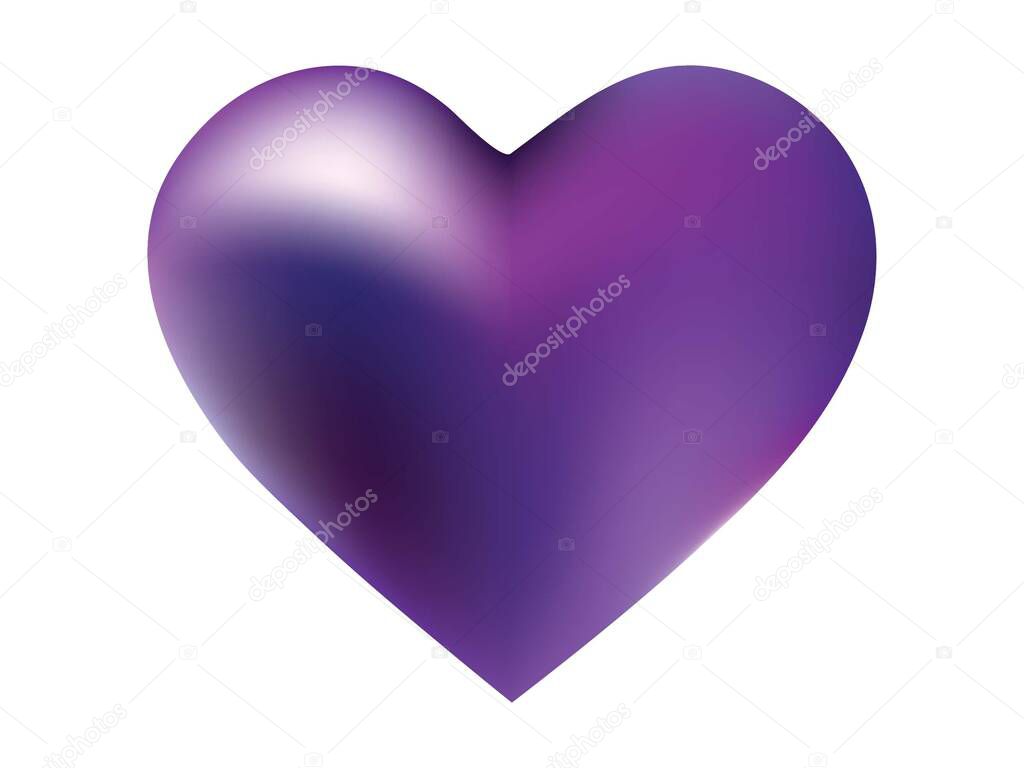 Smooth background in the form of a heart. Flat style of 90th, 80th. Soft color illustration. Violet elegant and easy editable colorful fluid cover for your creative projects.