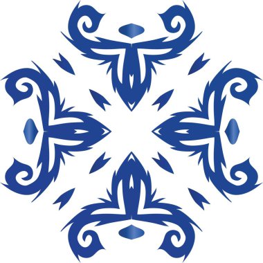 Antika Portekiz azulejo seramiği. El yapımı tasarım. Vektörsüz desenli poster. Koleksiyon defteri, akıllı telefon kılıfları, tişörtler, çantalar ve çarşaflar için mavi ve soyut bir dekor.