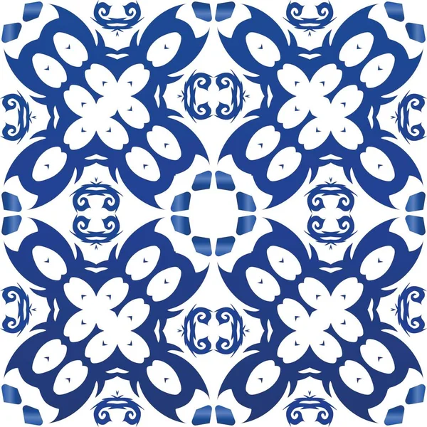 Carrelage Azulejo Antique Patchwork Texture Vectorielle Sans Couture Conception Universelle — Image vectorielle