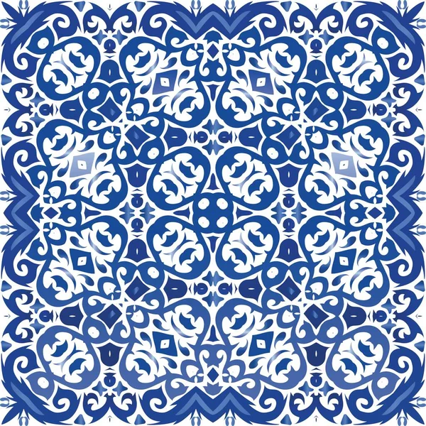 Azulejo Vintage Português Design Mínimo Textura Padrão Sem Costura Vetorial — Vetor de Stock