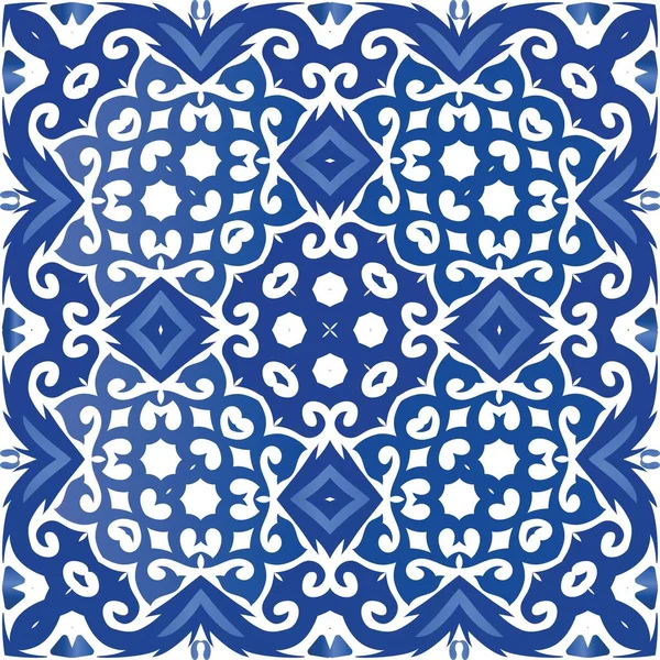 Carreaux Azulejo Vintage Portugais Conception Universelle Treillis Vectoriel Sans Couture — Image vectorielle