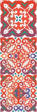 Geleneksel süslü Meksika Talavera 'sı. Evrensel tasarım. Vektör aralıksız desenler. Ağ arkaplanı, baskı, yastıklar, yüzey dokusu, duvar kağıdı, havlular için kırmızı soyut arkaplan.