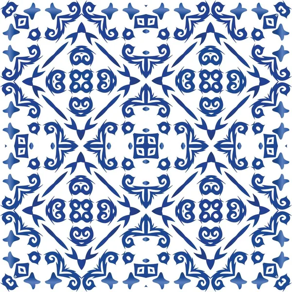 Carrelage Azulejo Antique Patchwork Modèle Motif Vectoriel Sans Couture Design — Image vectorielle