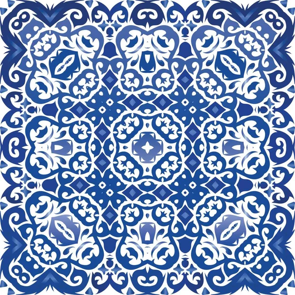 Couleur Décorative Carreaux Céramique Azulejo Illustration Vectorielle Sans Couture Conception — Image vectorielle