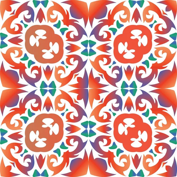 Meksika yapımı talavera fayansları. Geometrik tasarım. Vektörsüz model kavramı. Yastıklar, baskılar, duvar kağıtları, ağ arkaplanı, havlular, yüzey dokusu için kırmızı antika arkaplan.