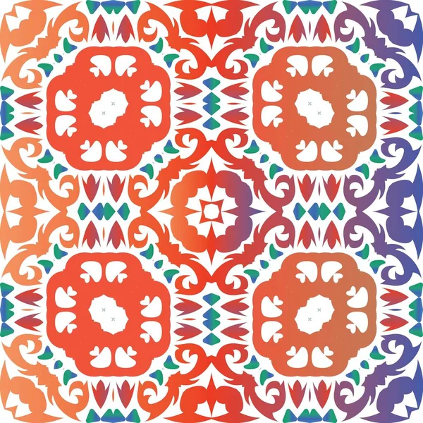 Talavera Mexicana Ornamentada Tradicional Diseño Creativo Cartel Patrón Sin Costura — Vector de stock