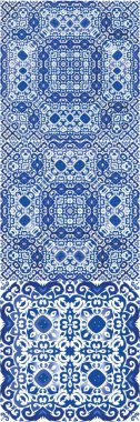 Antika azulejo döşeme yaması. Vektörsüz desenli el ilanı. Orijinal tasarım Çantalar, akıllı telefon kılıfları, tişörtler, çarşaflar veya koleksiyon defterleri için İspanya ve Portekiz dekoru.