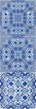 Antika azulejo döşeme yaması. Vektörsüz desenli el ilanı. Orijinal tasarım Çantalar, akıllı telefon kılıfları, tişörtler, çarşaflar veya koleksiyon defterleri için İspanya ve Portekiz dekoru.