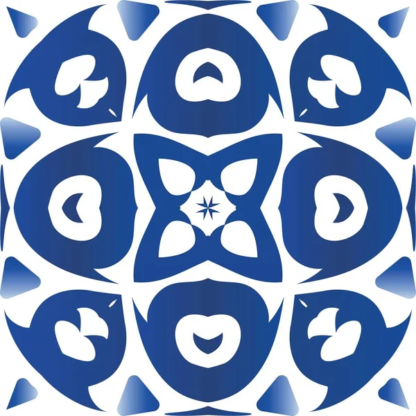 Baldosas Cerámicas Azulejo Portugal Diseño Geométrico Tema Patrón Sin Costura — Vector de stock