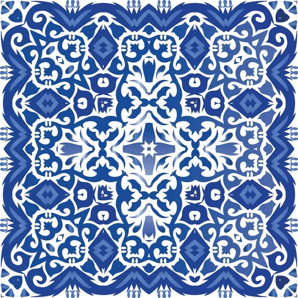 Azulejo Azulejo Antiguo Mosaico Diseño Del Baño Volante Patrón Sin — Vector de stock