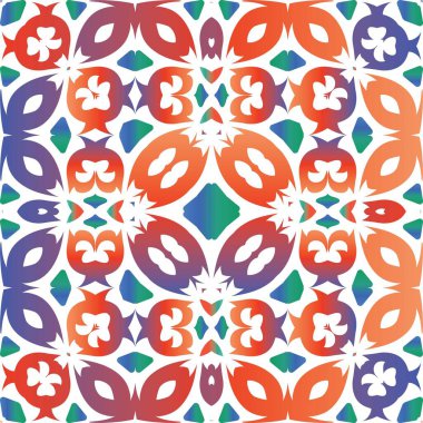 Meksika süslemeli talavera seramiği. Grafik tasarımı. Vektörsüz desen dokusu. Duvar kağıdı, web arkaplanı, havlular, baskı, yüzey dokusu, yastıklar için kırmızı vintage arkaplan.