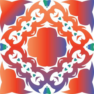 Antik süslü fayanslar Talavera Mexico. Modern tasarım. Kusursuz bir arabesk deseni. Tişört, hatıra defteri, çarşaf, akıllı telefon çantaları veya çantalar için kırmızı etnik geçmiş.