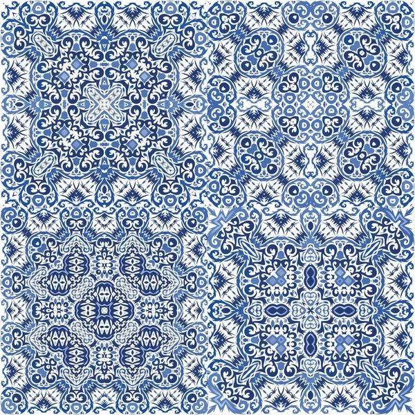 Azulejo Antigo Retalhos Azulejo Textura Padrão Sem Costura Vetorial Design —  Vetores de Stock