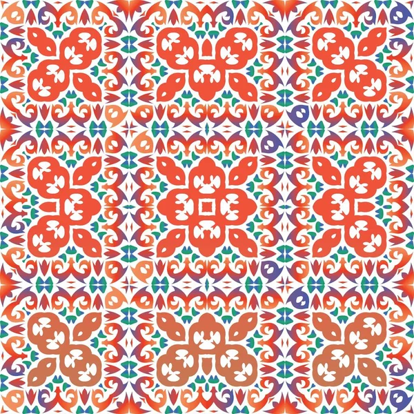 Этническая Керамическая Плитка Мексиканской Талавере Векторный Бесшовный Паттерн Стильный Дизайн — стоковый вектор
