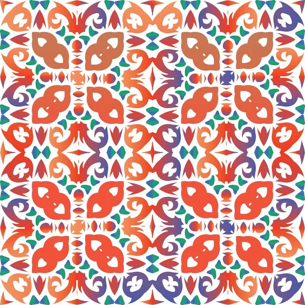 Carreaux Céramique Ethnique Talavera Mexicain Vecteur Sans Couture Motif Thème — Image vectorielle