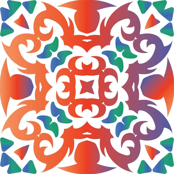 Etniczne Płytki Ceramiczne Meksykańskim Talavera Wektor Bezszwowy Wzór Tekstury Kolorowy — Wektor stockowy