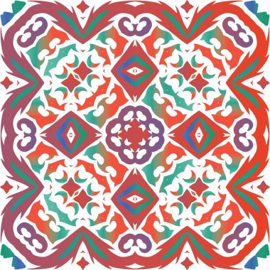 Meksika süslemeli talavera seramiği. Banyo tasarımı. Vektörsüz model kavramı. Duvar kağıdı, web arkaplanı, havlular, baskı, yüzey dokusu, yastıklar için kırmızı vintage arkaplan.