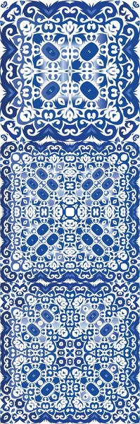 Этническая Керамическая Плитка Португалии Векторный Бесшовный Шаблон Темы Геометрический Дизайн — стоковый вектор