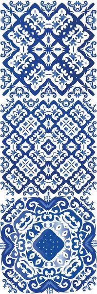 Antique Azulejo Tiles Patchwork Minimal Design Vector Seamless Pattern Illustration — Stock Vector