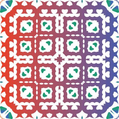 Süslü Talavera Meksika fayans dekoru. Vektörsüz desenli çardak. Moda tasarımı. Çarşaflar, akıllı telefon kılıfları, hatıra defterleri, çantalar ya da tişörtler için kırmızı muhteşem çiçek desenleri..