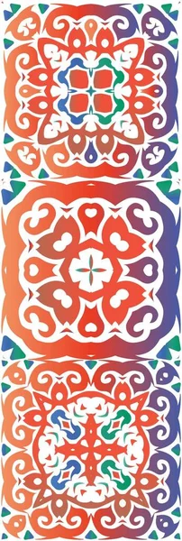 Dekorative Farbe Keramik Talavera Fliesen Eine Reihe Von Vektor Mustern — Stockvektor