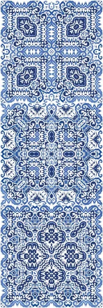 Керамическая Плитка Azulejo Португальский Оригинальный Дизайн Коллекция Векторных Бесшовных Шаблонов — стоковый вектор