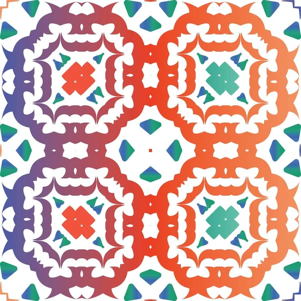 Azulejos Antiguos Talavera Patchwork Diseño Dibujado Mano Cartel Patrón Sin — Vector de stock