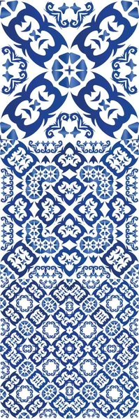 Antiquité Portugaise Azulejo Céramique Treillis Vectoriel Sans Couture Design Élégant — Image vectorielle