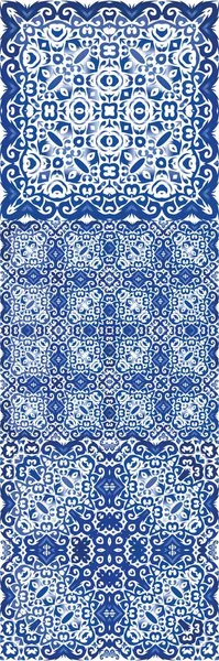 Керамическая Плитка Azulejo Португальский Векторная Бесшовная Решетка Модный Дизайн Этническое — стоковый вектор